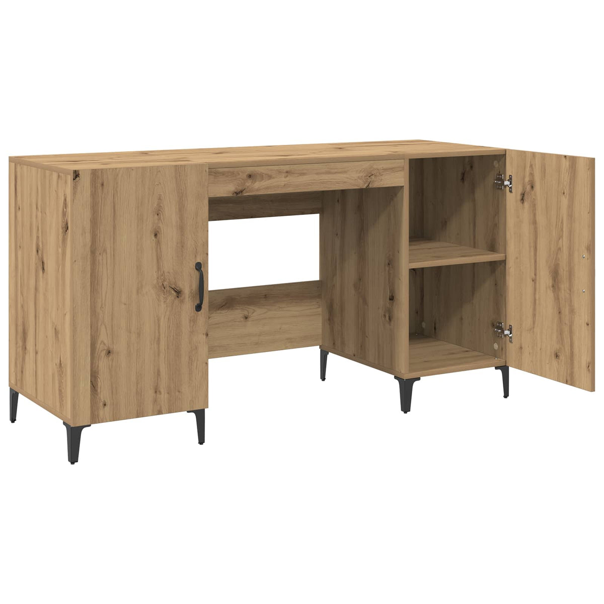 vidaXL Desk Artisan Oak 140 x 50 x 75 cm Engineered Wood