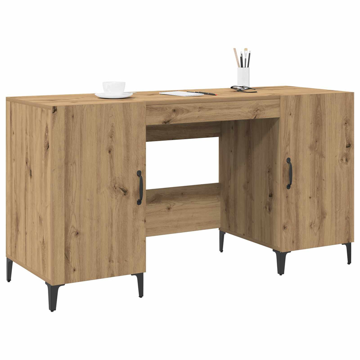 vidaXL Desk Artisan Oak 140 x 50 x 75 cm Engineered Wood