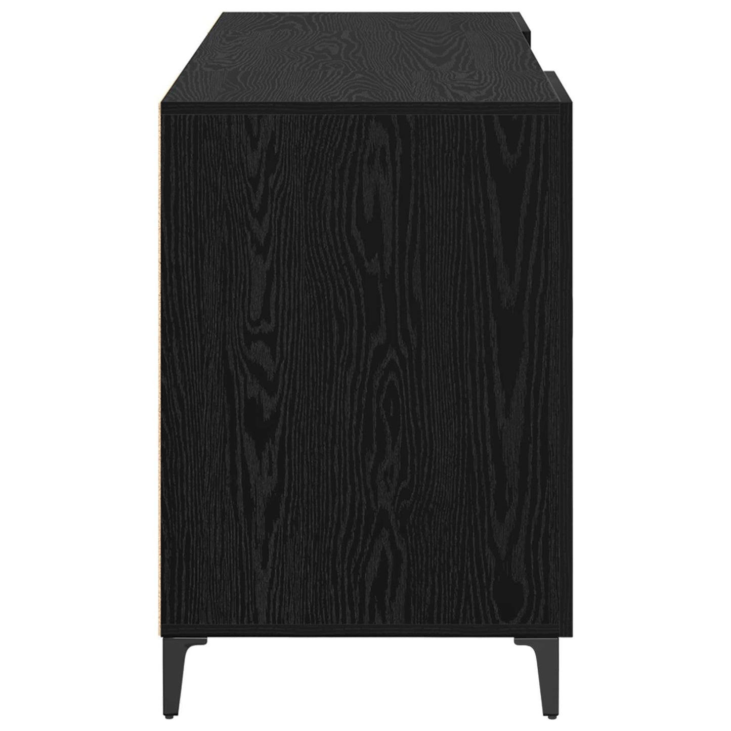 vidaXL Desk with Storage Black Oak 140 x 50 x 75 cm Engineered Wood
