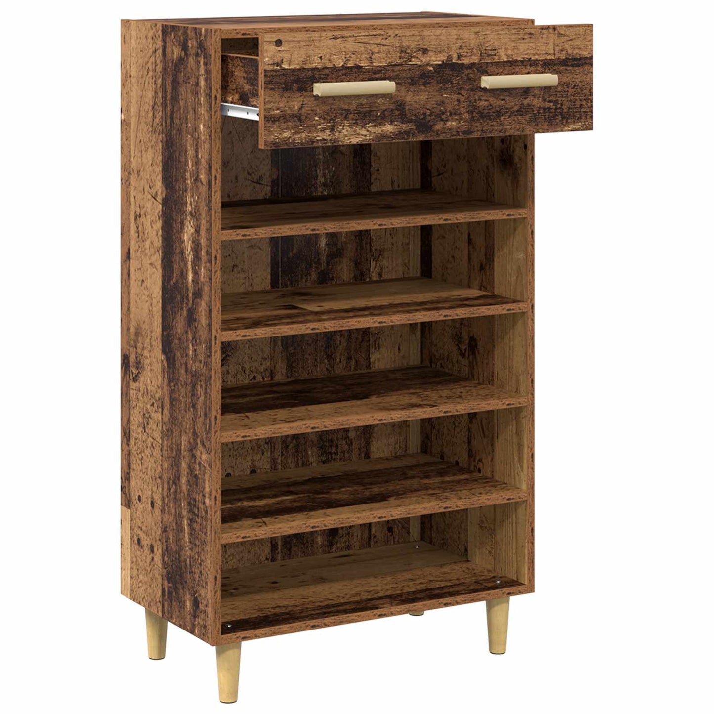 vidaXL Shoe Cabinet Plain Old Wood 60 x 35 x 105 cm Engineered Wood