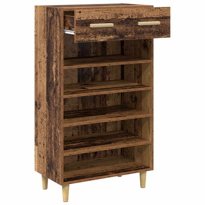 vidaXL Shoe Cabinet Plain Old Wood 60 x 35 x 105 cm Engineered Wood