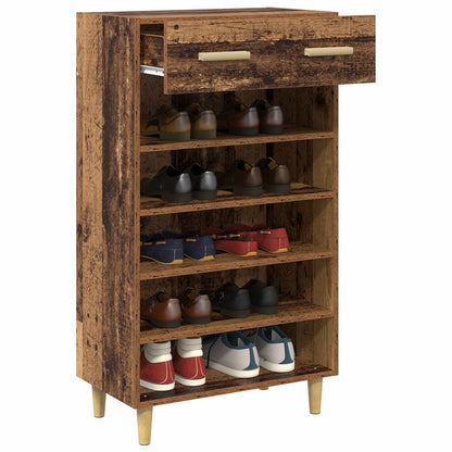 vidaXL Shoe Cabinet Plain Old Wood 60 x 35 x 105 cm Engineered Wood