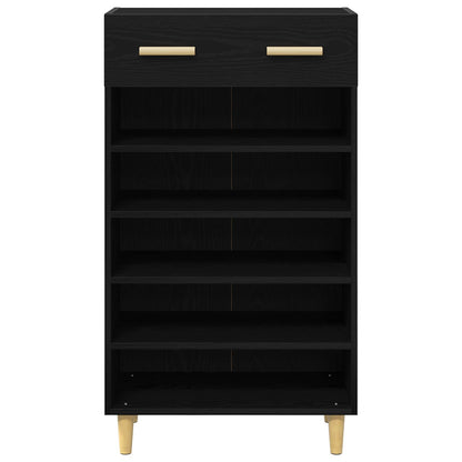 vidaXL Shoe Cabinet 60 x 35 x 105 cm Engineered Wood Black Oak