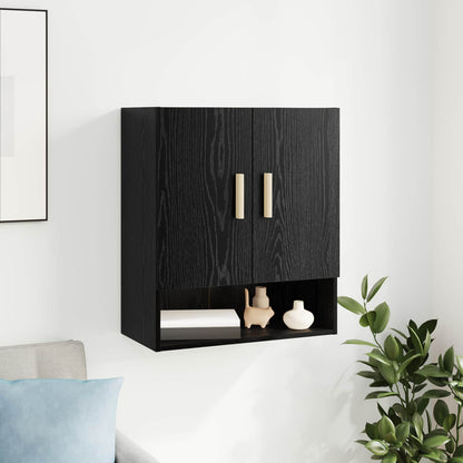 vidaXL Wall Cabinet 60 x 31 x 70 cm Engineered Wood Black Oak