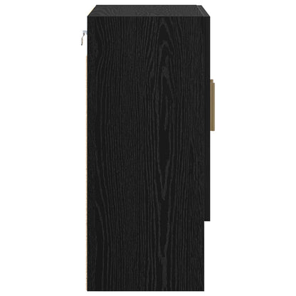 vidaXL Wall Cabinet Black Oak 60 x 31 x 70 cm Engineered Wood