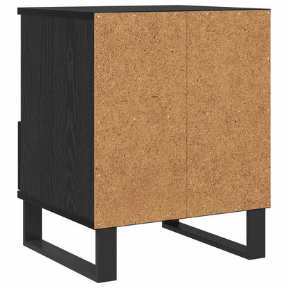 vidaXL Bed Cabinet Black Oak 40 x 35 x 50 cm Engineered Wood