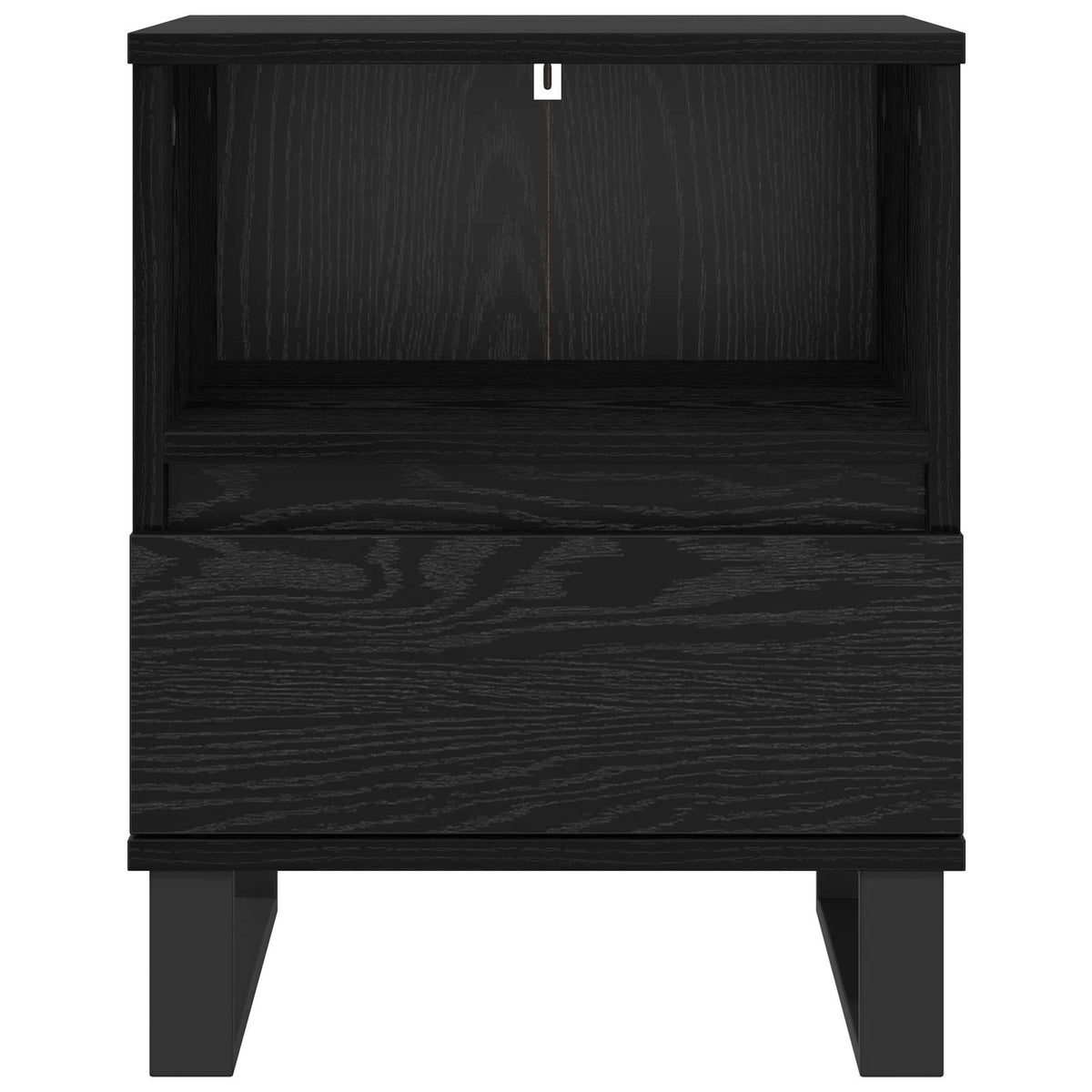 vidaXL Bed Cabinet Black Oak 40 x 35 x 50 cm Engineered Wood