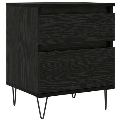 vidaXL Bed Cabinet Black Oak 40 x 35 x 50 cm Engineered Wood