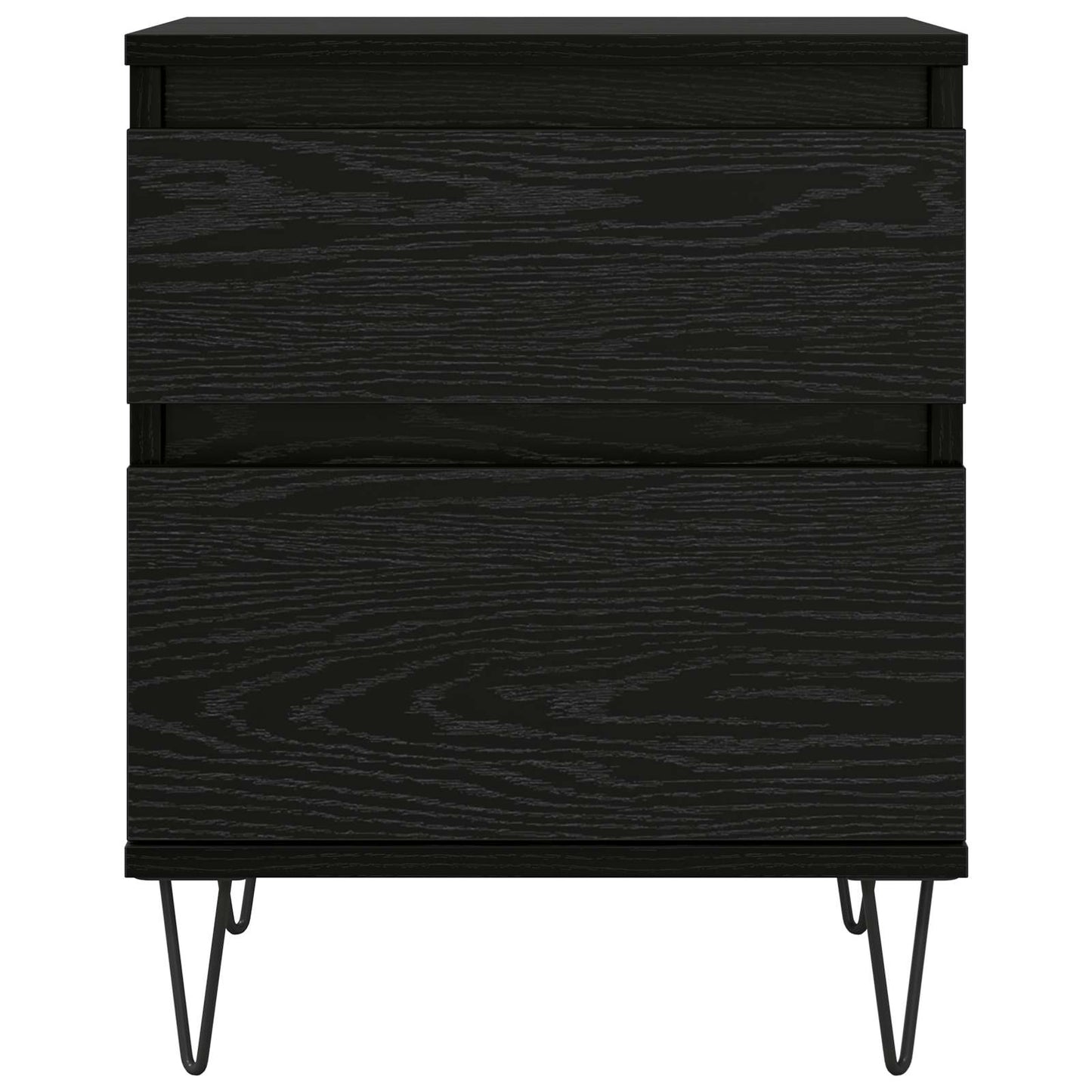 vidaXL Bed Cabinet Black Oak 40 x 35 x 50 cm Engineered Wood