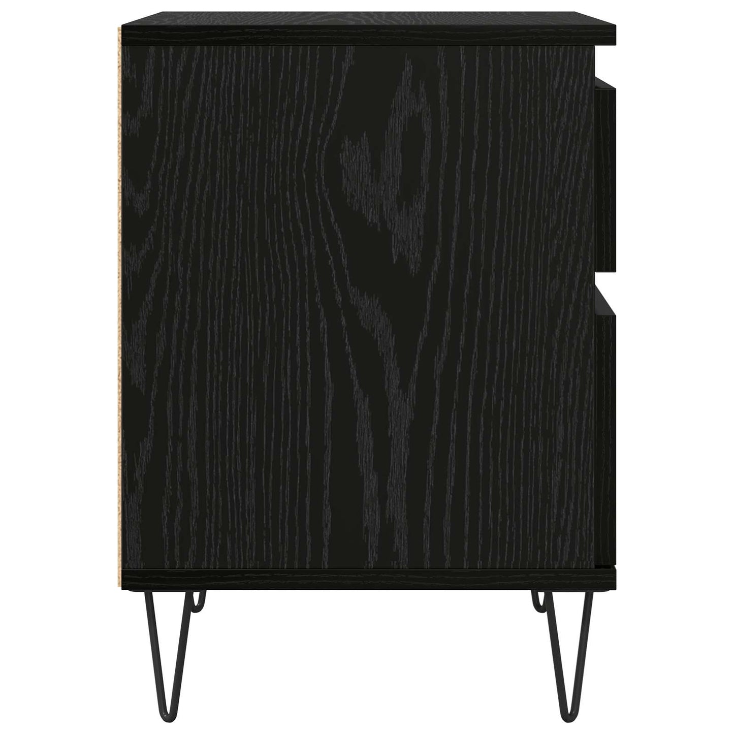 vidaXL Bed Cabinet Black Oak 40 x 35 x 50 cm Engineered Wood