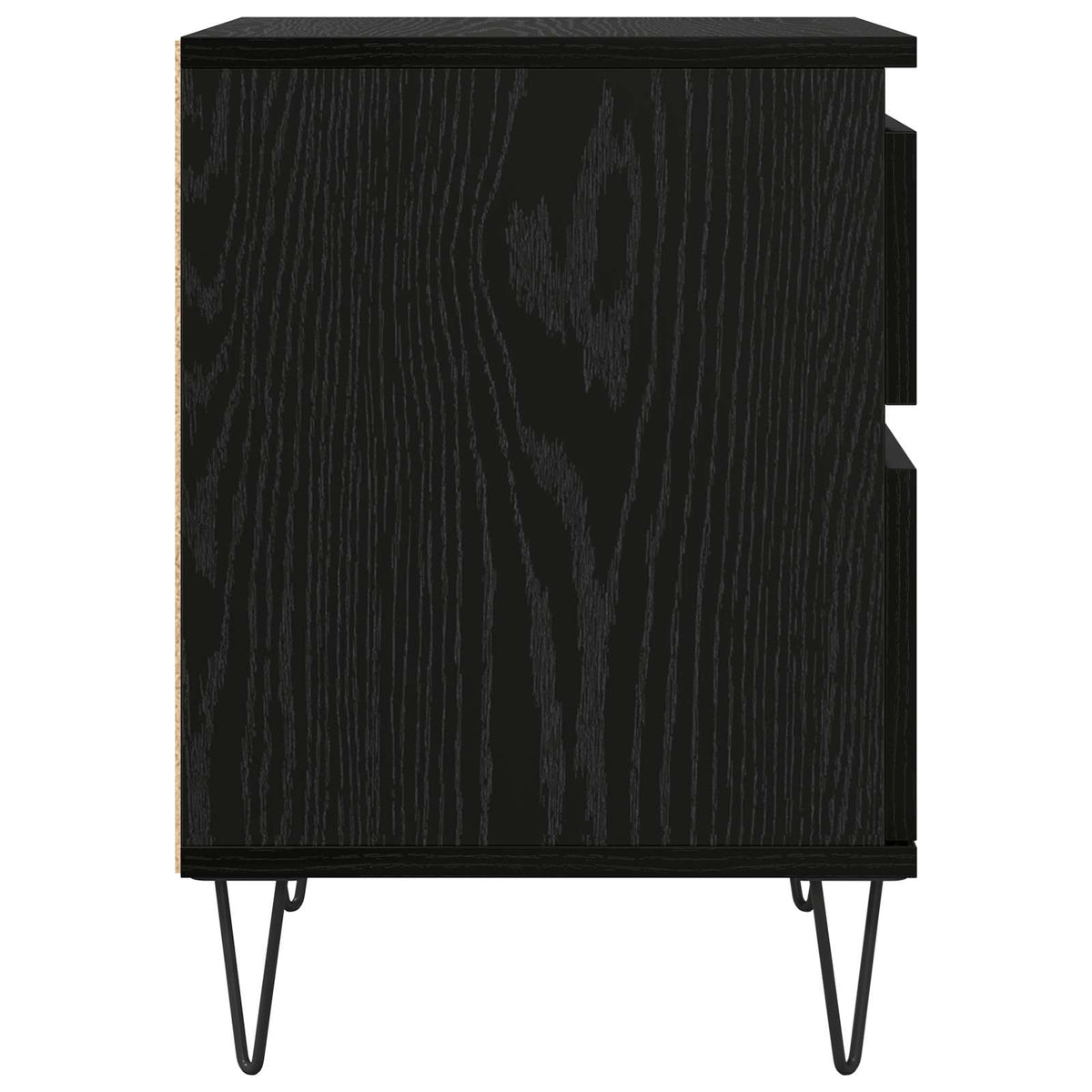 vidaXL Bed Cabinet Black Oak 40 x 35 x 50 cm Engineered Wood