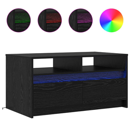 vidaXL Coffee Table Black Oak 90 x 50 x 45 cm Engineered Wood