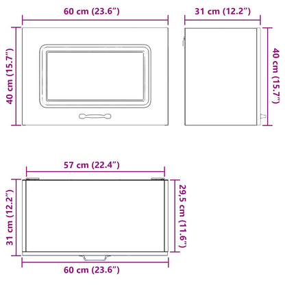 vidaXL Kitchen Cabinet with Storage Kalmar Black Oak 60 x 31 x 40 cm