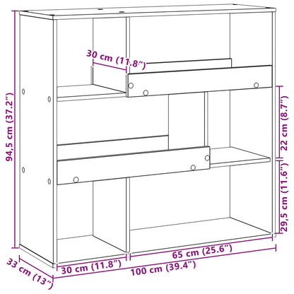 vidaXL Book Shelf 4-Tier 100 x 33 x 94.5 cm Engineered Wood Black Oak