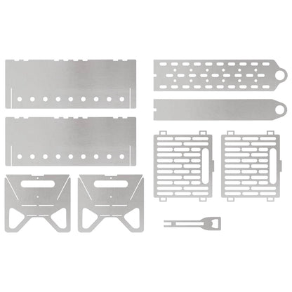 vidaXL Camping Fire Pit 42 x 22 x 18 cm Stainless Steel Silver