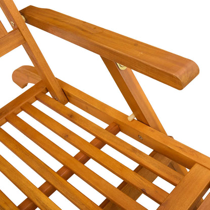 vidaXL Reclining and Folding Sunlounger Folding 2 pcs Natural