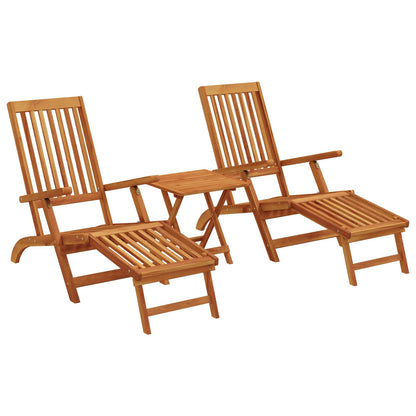 vidaXL Reclining and Folding Sunlounger Folding 2 pcs Natural