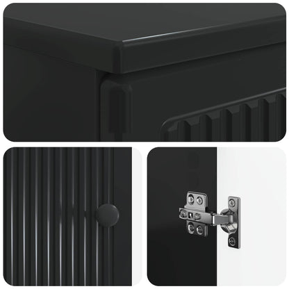 vidaXL 3 Piece Bathroom Cabinet Set EDE Black Engineered Wood