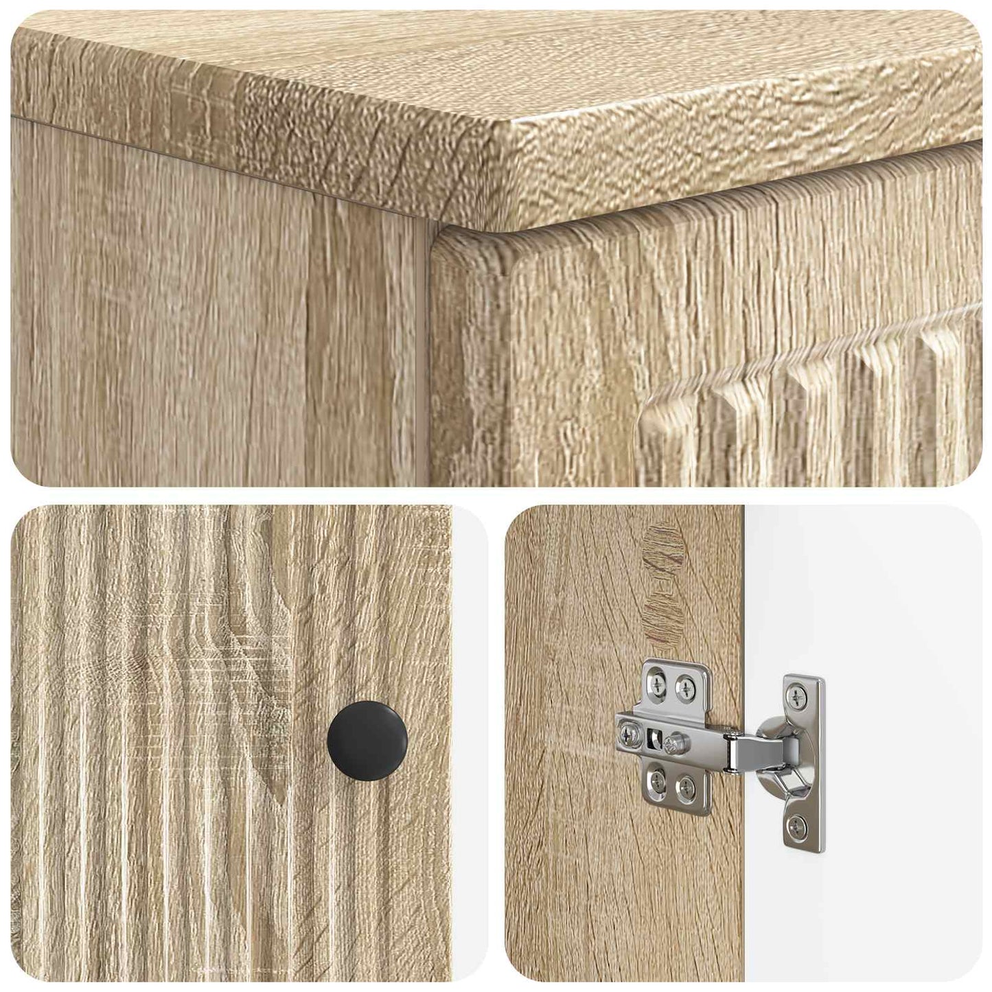 vidaXL 3 Piece Bathroom Cabinet Set EDE Sonoma Oak Engineered Wood