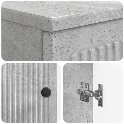 vidaXL 3 Piece Bathroom Cabinet Set EDE Concrete Grey Engineered Wood