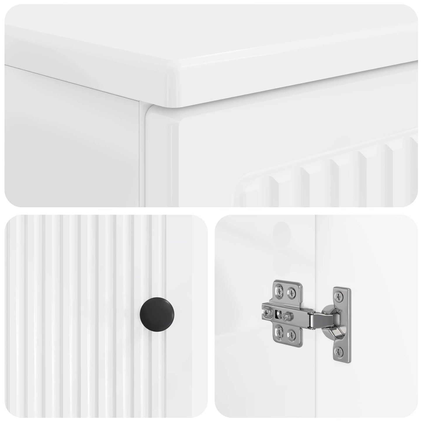vidaXL 3 Piece Bathroom Cabinet Set EDE High Gloss White