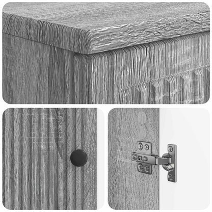 vidaXL 3 Piece Bathroom Cabinet Set EDE Grey Sonoma Engineered Wood