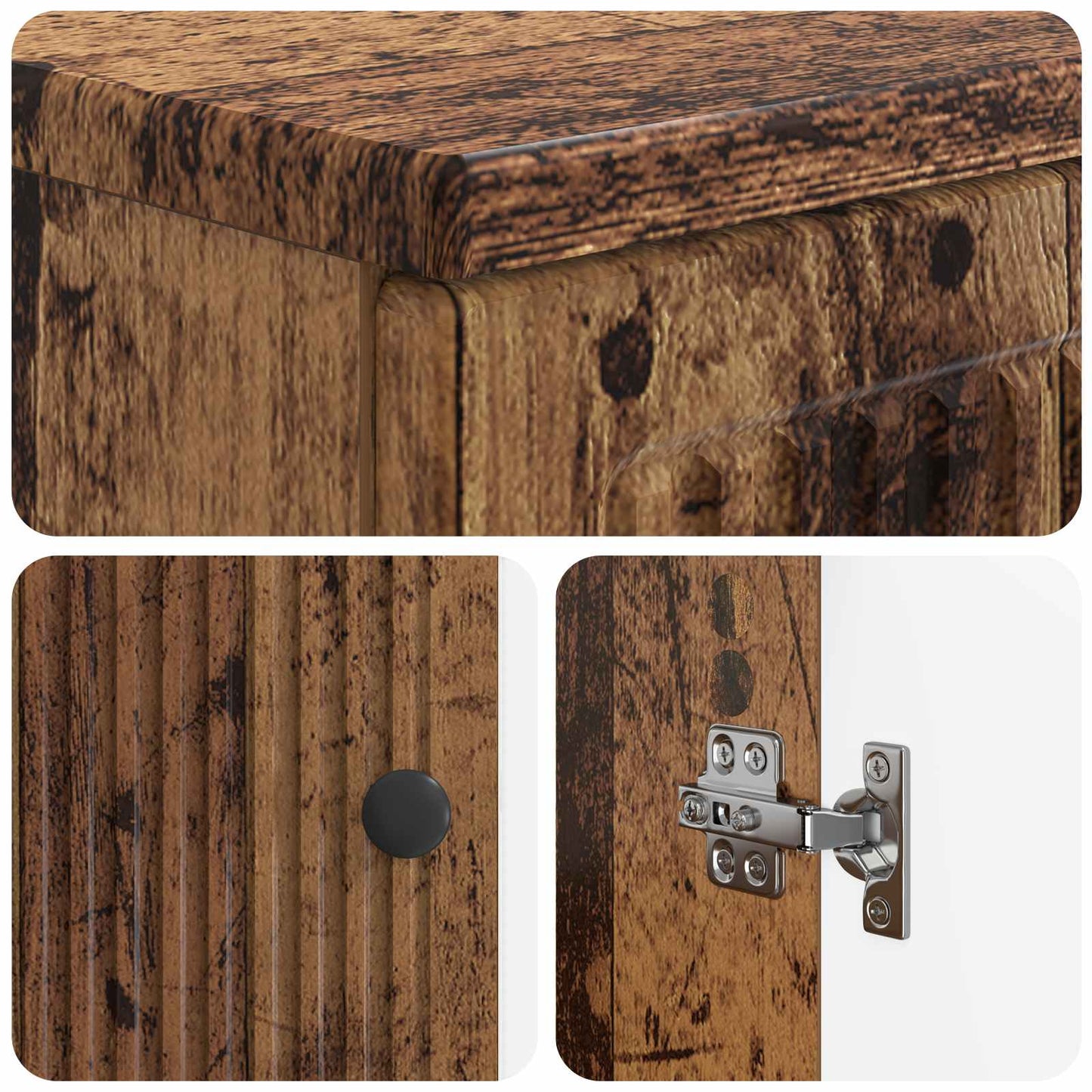 vidaXL 3 Piece Bathroom Cabinet Set EDE Old Wood Engineered Wood