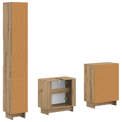 vidaXL 3 Piece Bathroom Cabinet Set EDE Artisan Oak Engineered Wood