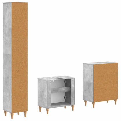 vidaXL 3 Piece Bathroom Cabinet Set ALKMAAR Concrete Grey