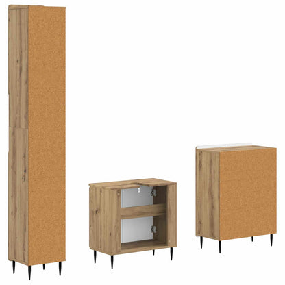 vidaXL 3 Piece Bathroom Cabinet Set ZWOLLE Artisan Oak Engineered Wood