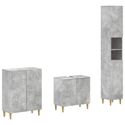 vidaXL 3 Piece Bathroom Cabinet Set ARNHEM Concrete Grey