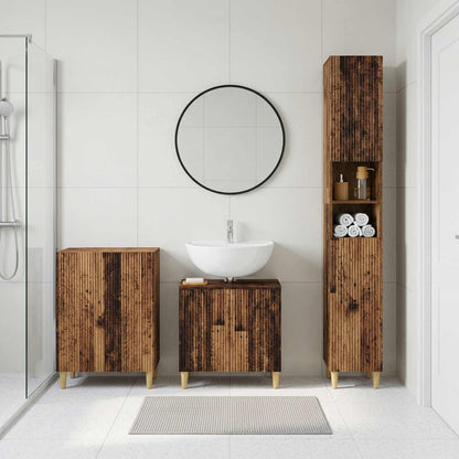 vidaXL 3 Piece Bathroom Cabinet Set ARNHEM Old Wood Engineered Wood