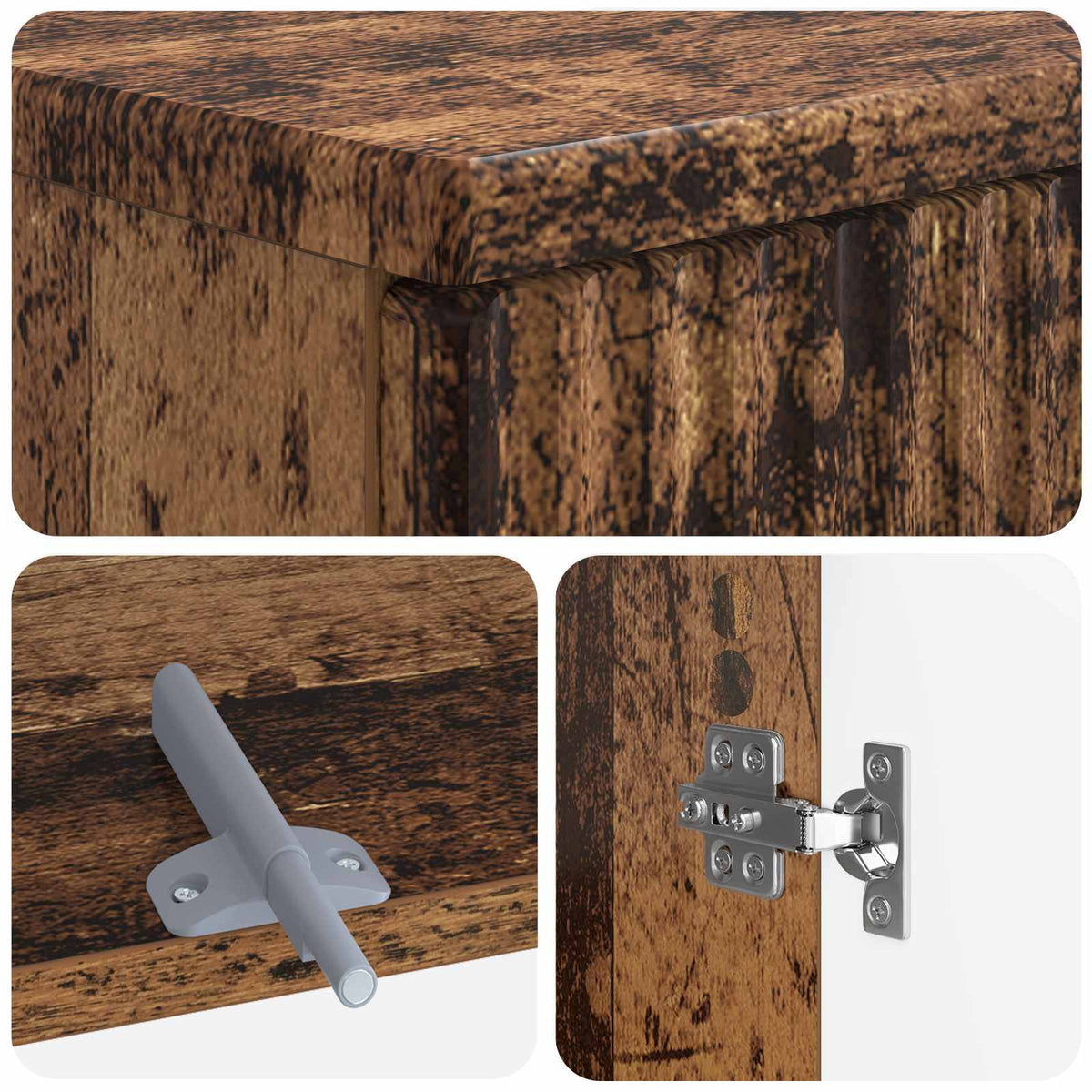 vidaXL 3 Piece Bathroom Cabinet Set ARNHEM Old Wood Engineered Wood