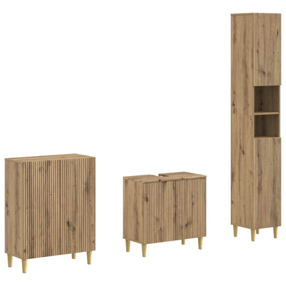 vidaXL 3 Piece Bathroom Cabinet Set ARNHEM Artisan Oak Engineered Wood