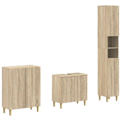 vidaXL 3 Piece Bathroom Cabinet Set DELFT Sonoma Oak Engineered Wood