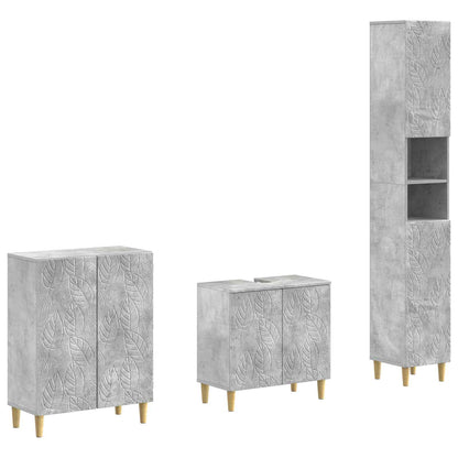 vidaXL 3 Piece Bathroom Cabinet Set DELFT Concrete Grey