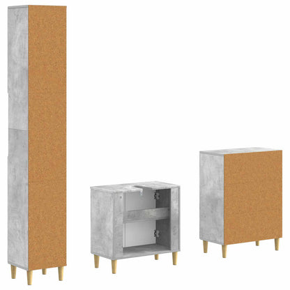 vidaXL 3 Piece Bathroom Cabinet Set DELFT Concrete Grey