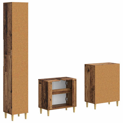 vidaXL 3 Piece Bathroom Cabinet Set DELFT Old Wood Engineered Wood