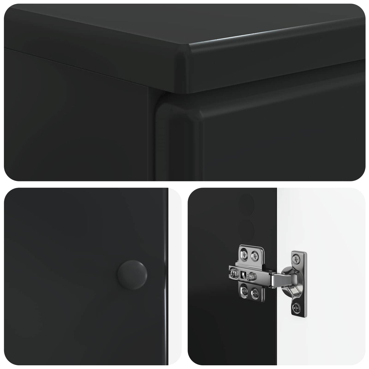 vidaXL 3 Piece Bathroom Cabinet Set BREDA Black Engineered Wood