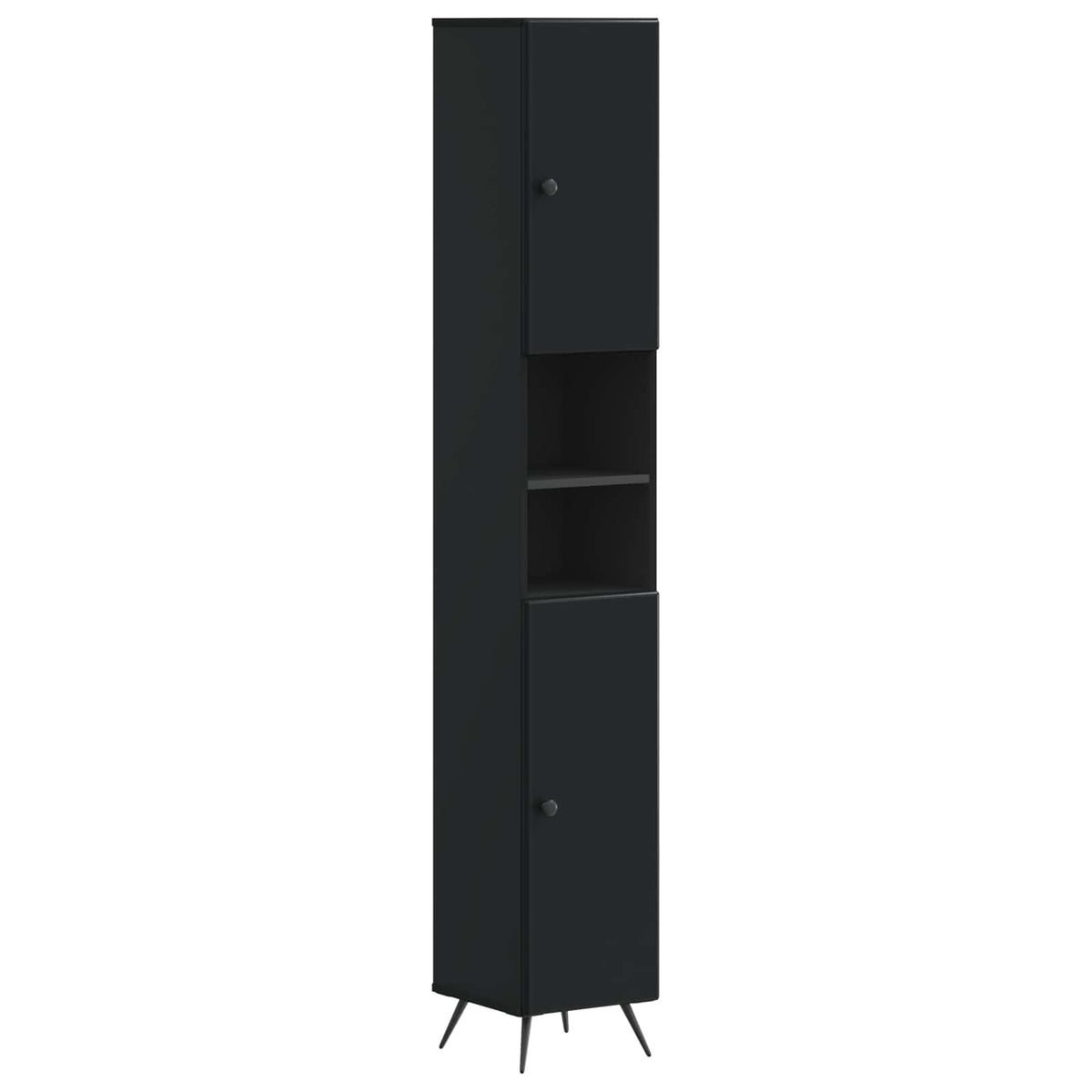 vidaXL 3 Piece Bathroom Cabinet Set BREDA Black Engineered Wood