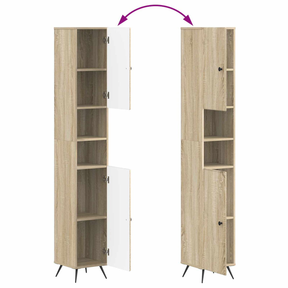 vidaXL 3 Piece Bathroom Cabinet Set BREDA Sonoma Oak Engineered Wood