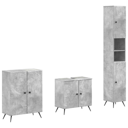 vidaXL 3 Piece Bathroom Cabinet Set BREDA Concrete Grey