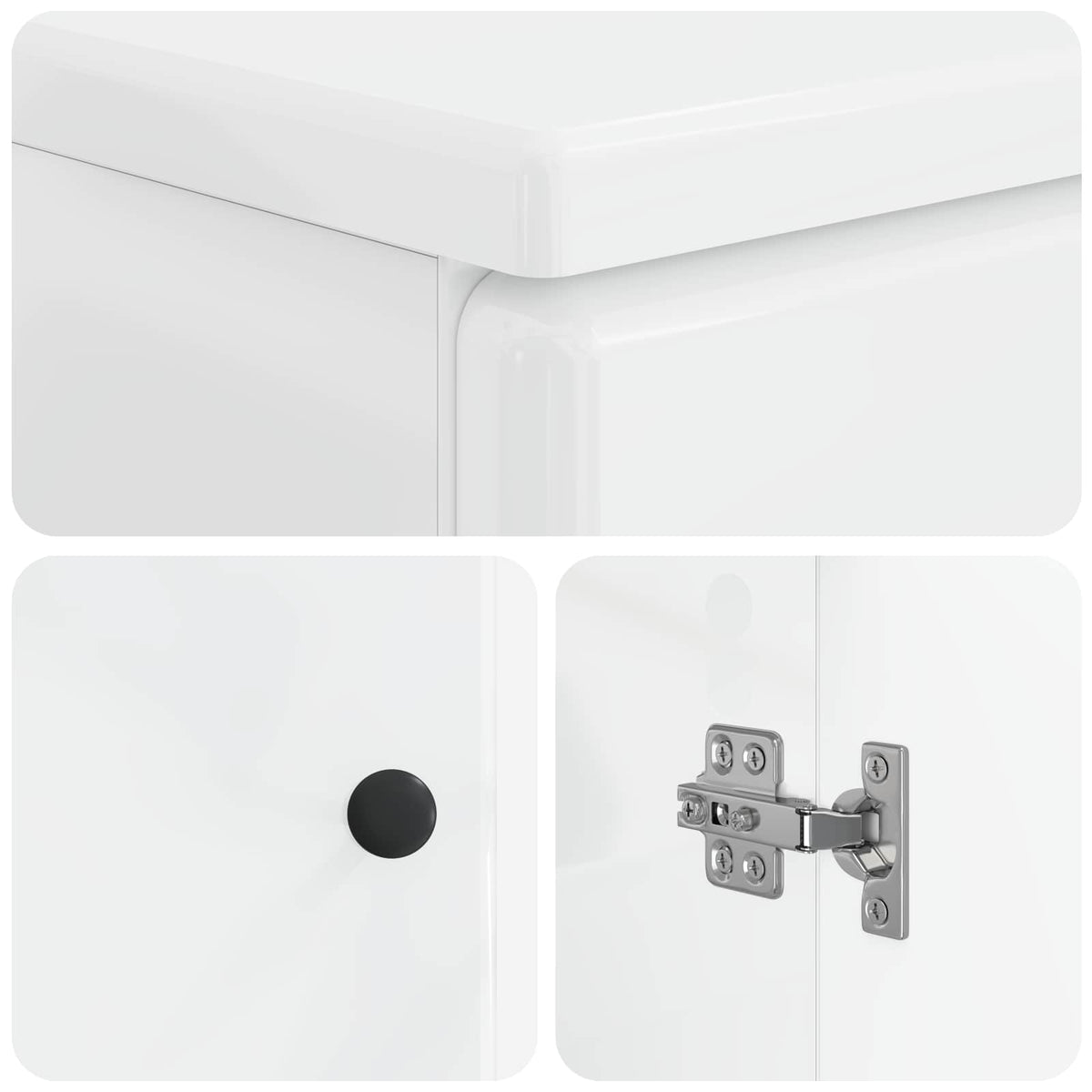 vidaXL 3 Piece Bathroom Cabinet Set BREDA High Gloss White