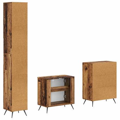 vidaXL 3 Piece Bathroom Cabinet Set BREDA Old Wood Engineered Wood