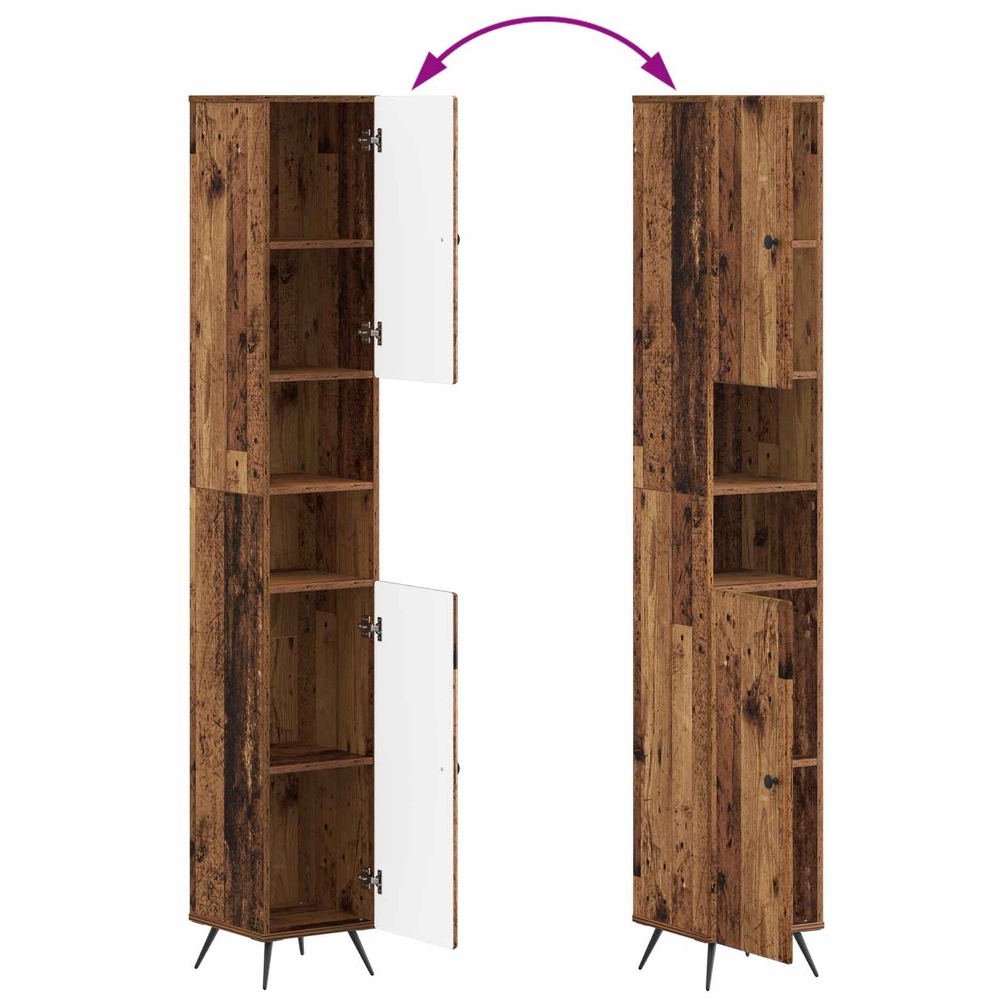 vidaXL 3 Piece Bathroom Cabinet Set BREDA Old Wood Engineered Wood