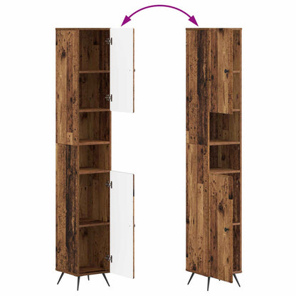 vidaXL 3 Piece Bathroom Cabinet Set BREDA Old Wood Engineered Wood