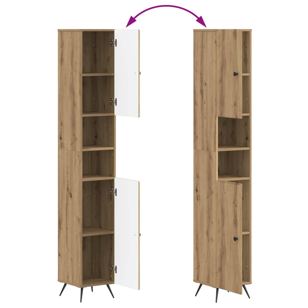 vidaXL 3 Piece Bathroom Cabinet Set BREDA Artisan Oak Engineered Wood