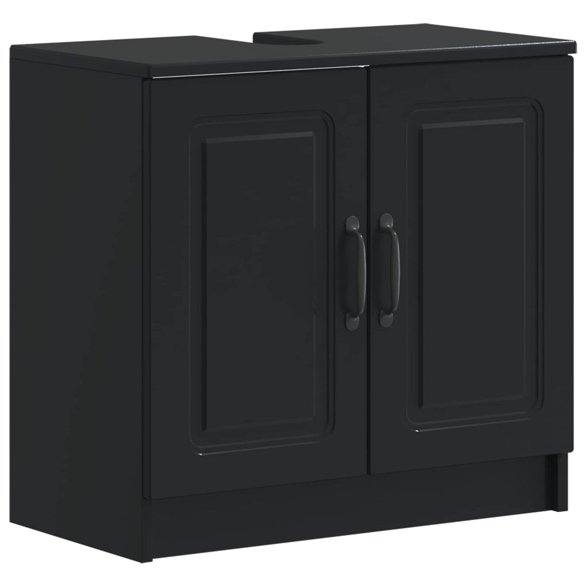 vidaXL 3 Piece Bathroom Cabinet Set UTRECHT Black Engineered Wood