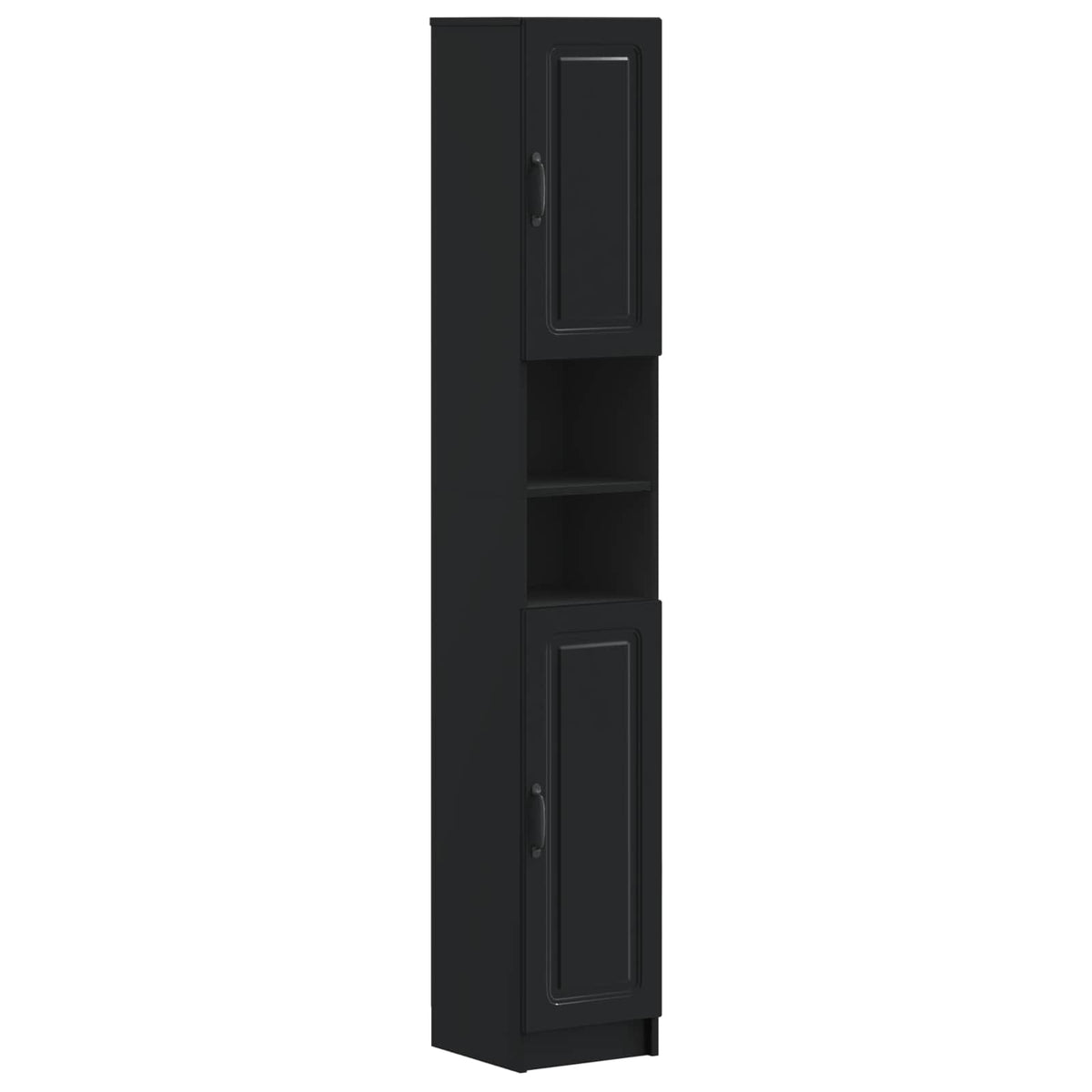 vidaXL 3 Piece Bathroom Cabinet Set UTRECHT Black Engineered Wood