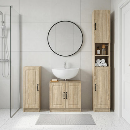 vidaXL 3 Piece Bathroom Cabinet Set UTRECHT Sonoma Oak Engineered Wood
